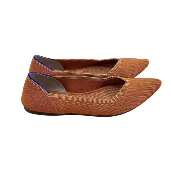 Women’s Rothy’s Pointy Toe Flats Burnt Orange Slip On Ballet Shoes Size 7.5 - Picture 3 of 8